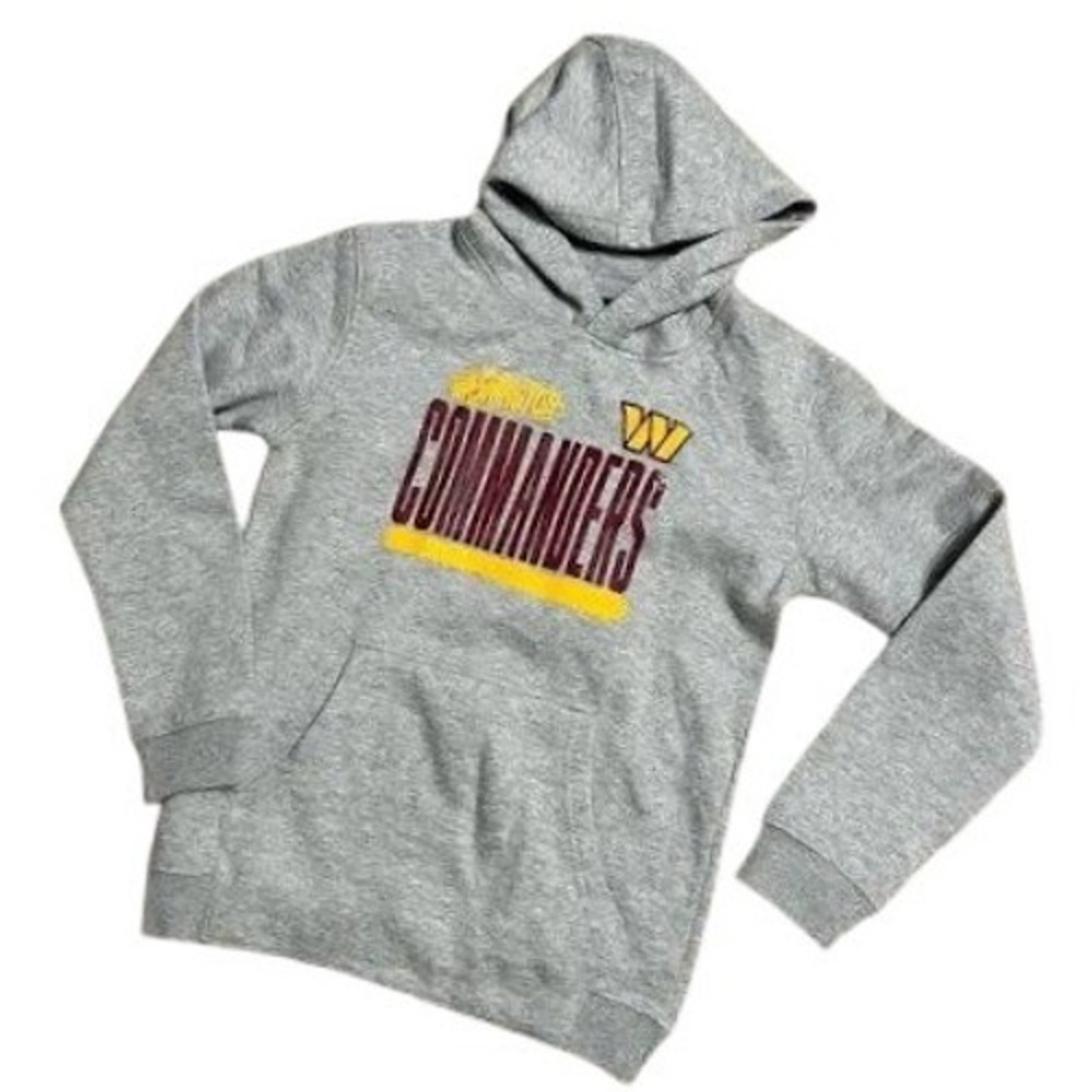 NFL Washington Commanders Football Graphic Pullover Hoodie Kids S Grey Athletic